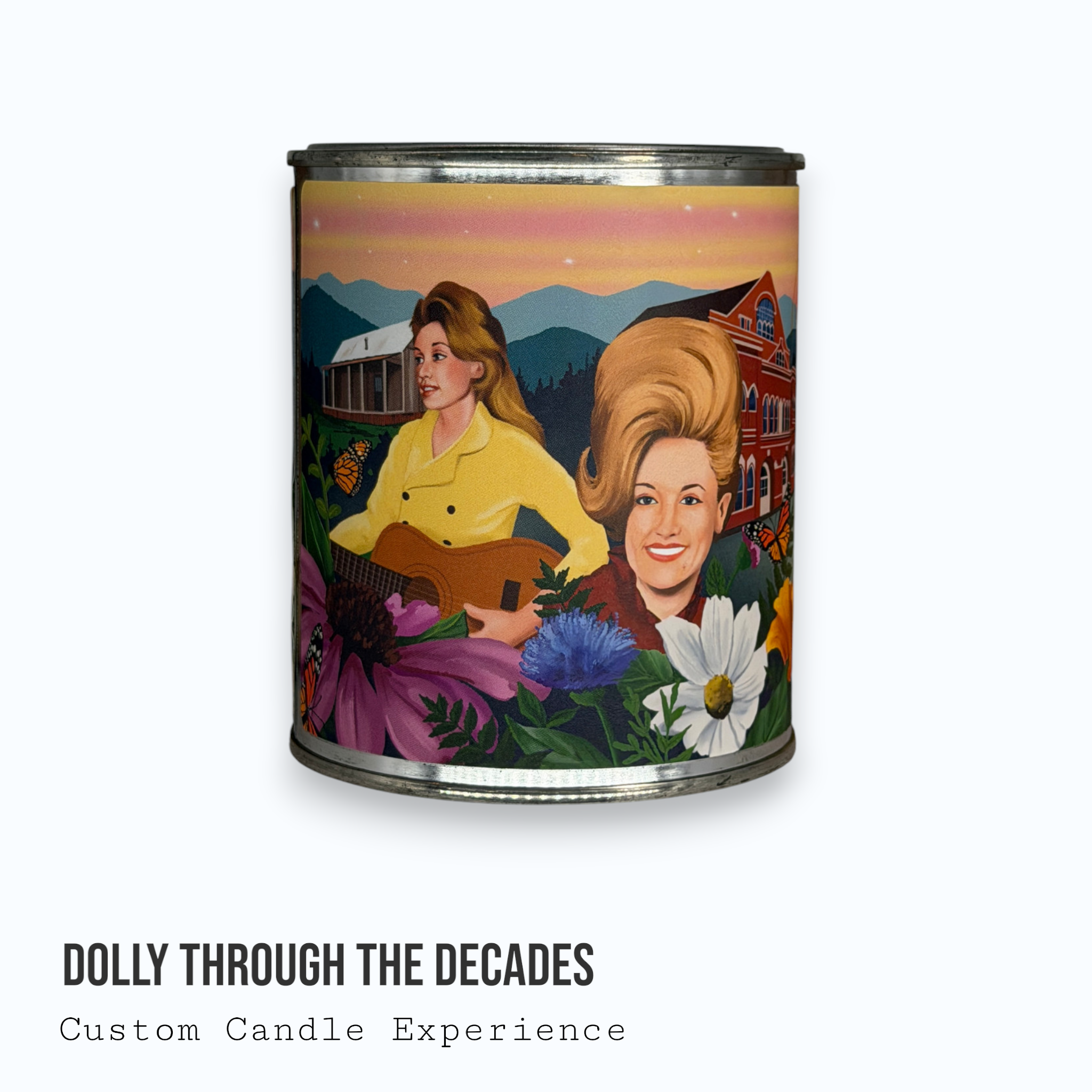 Dolly Through The Decades Custom Candle