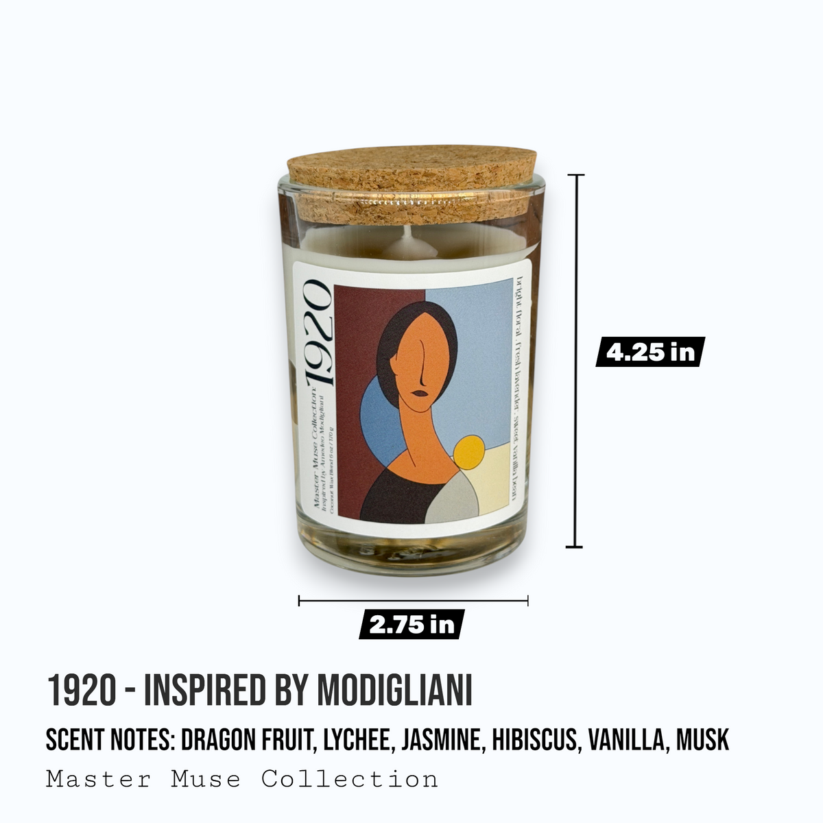 1920 - Master Muse Glass Jar Candle (Inspired by Modigliani)