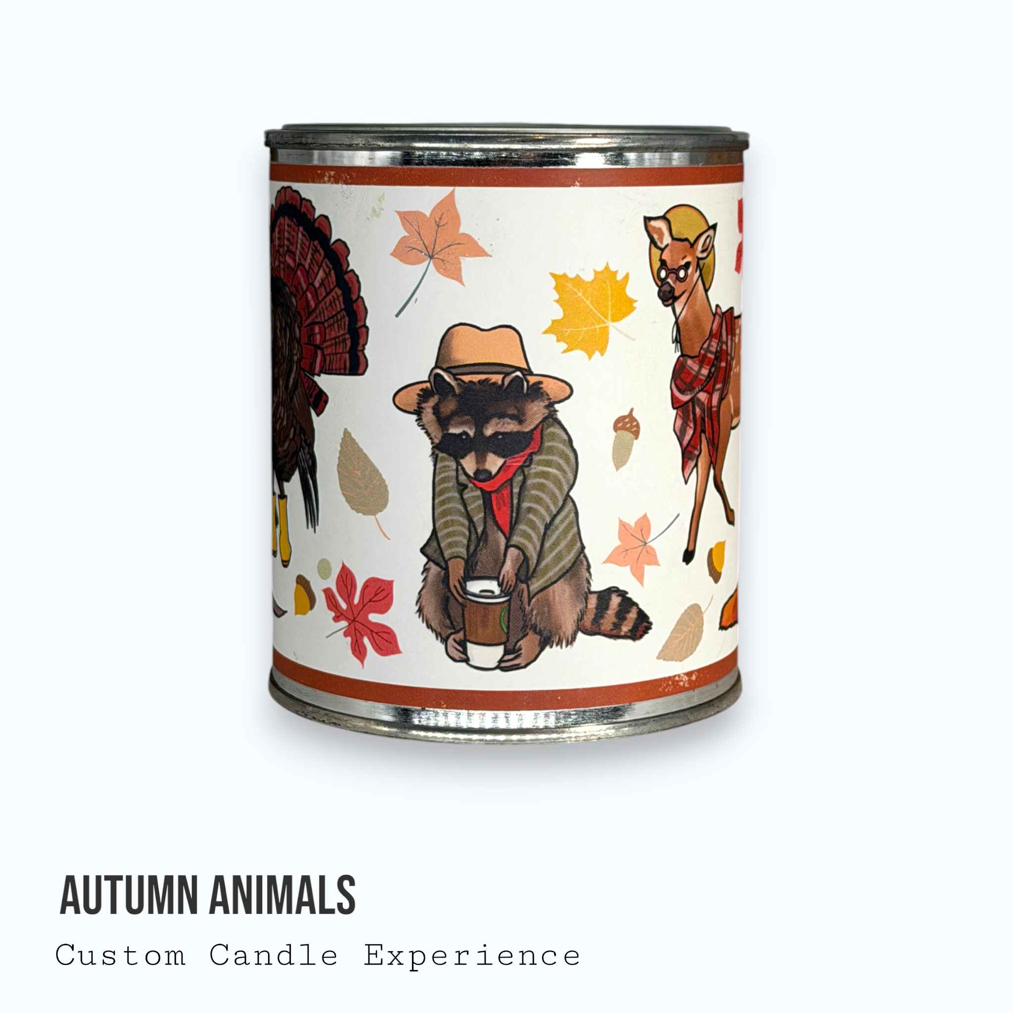 Autumn Animals Custom Candle