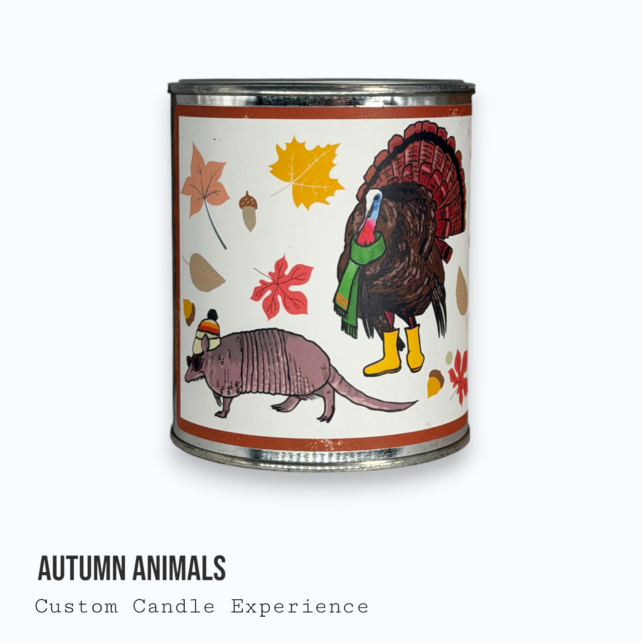 Autumn Animals Custom Candle