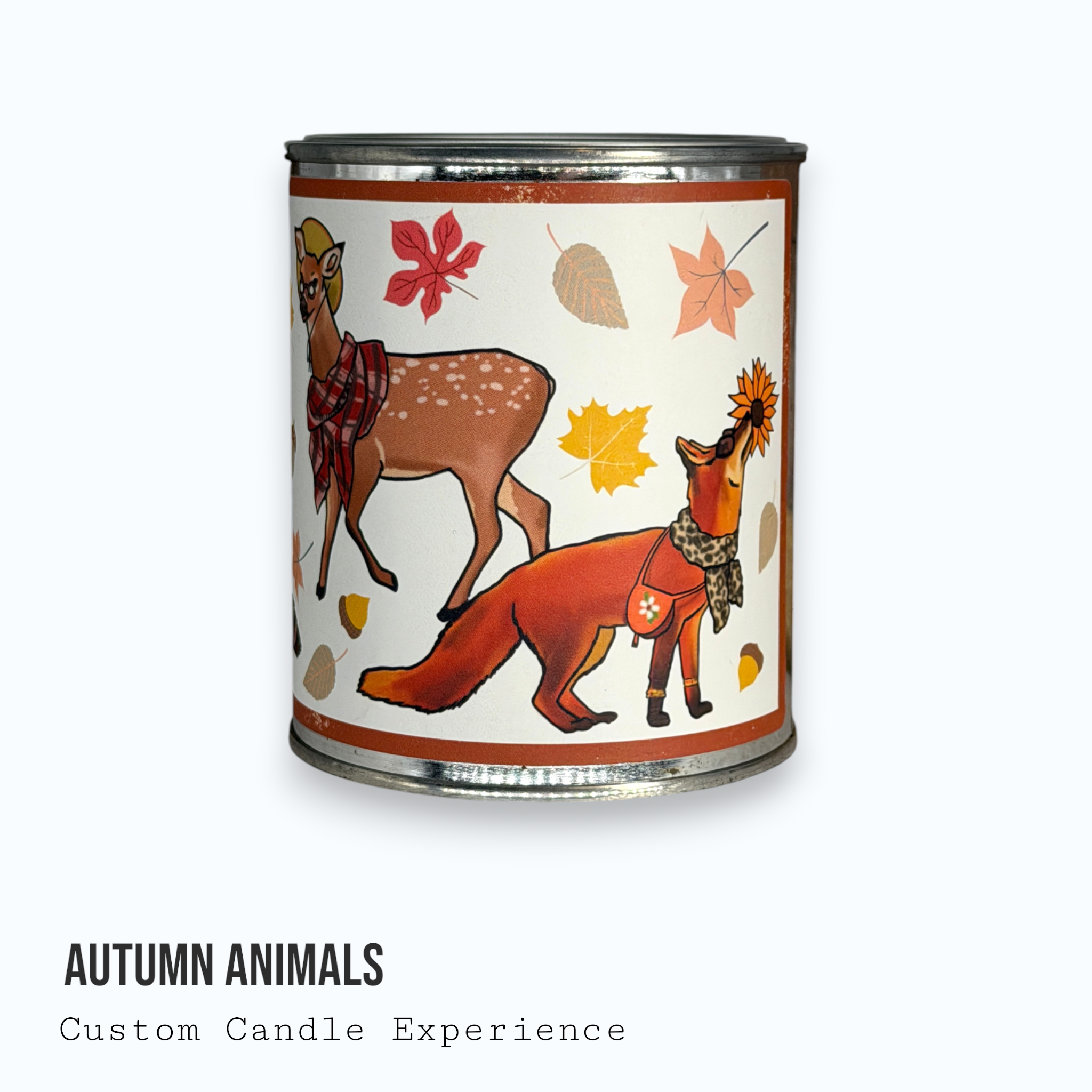 Autumn Animals Custom Candle