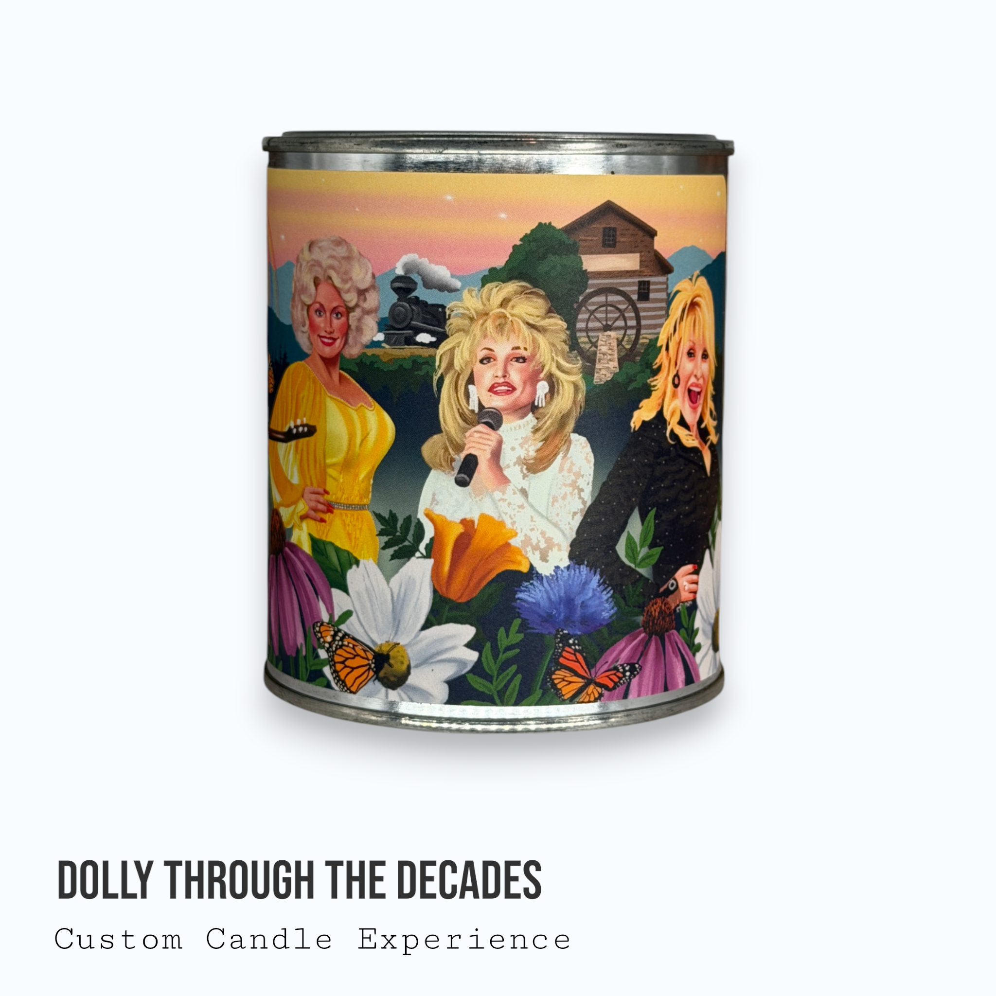 Dolly Through The Decades Custom Candle
