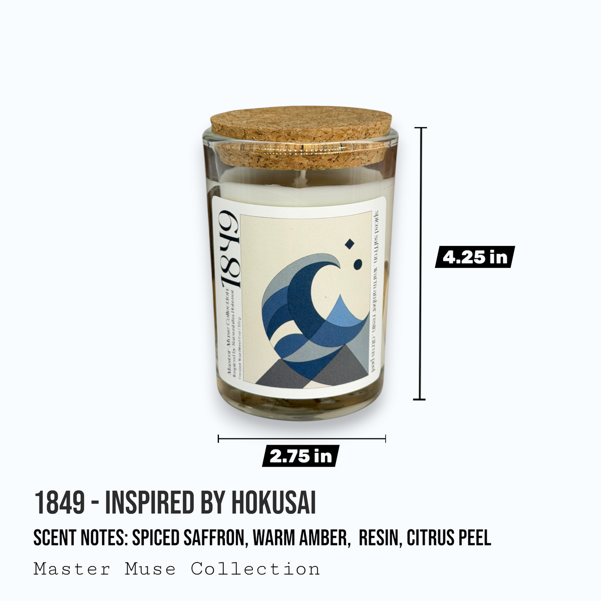1849 - Master Muse Glass Jar Candle (Inspired by Hokusai)