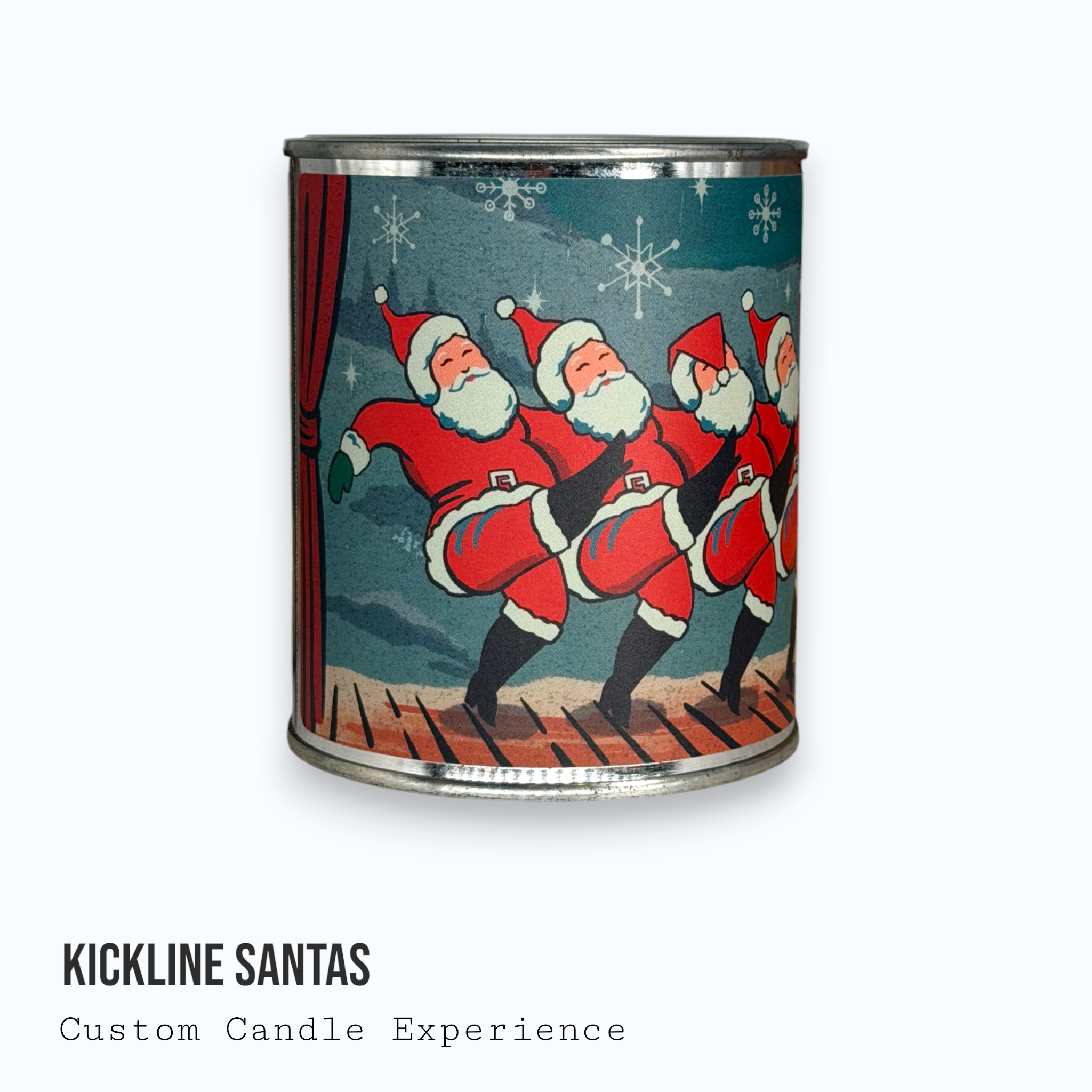 Kickline Santa Custom Candle