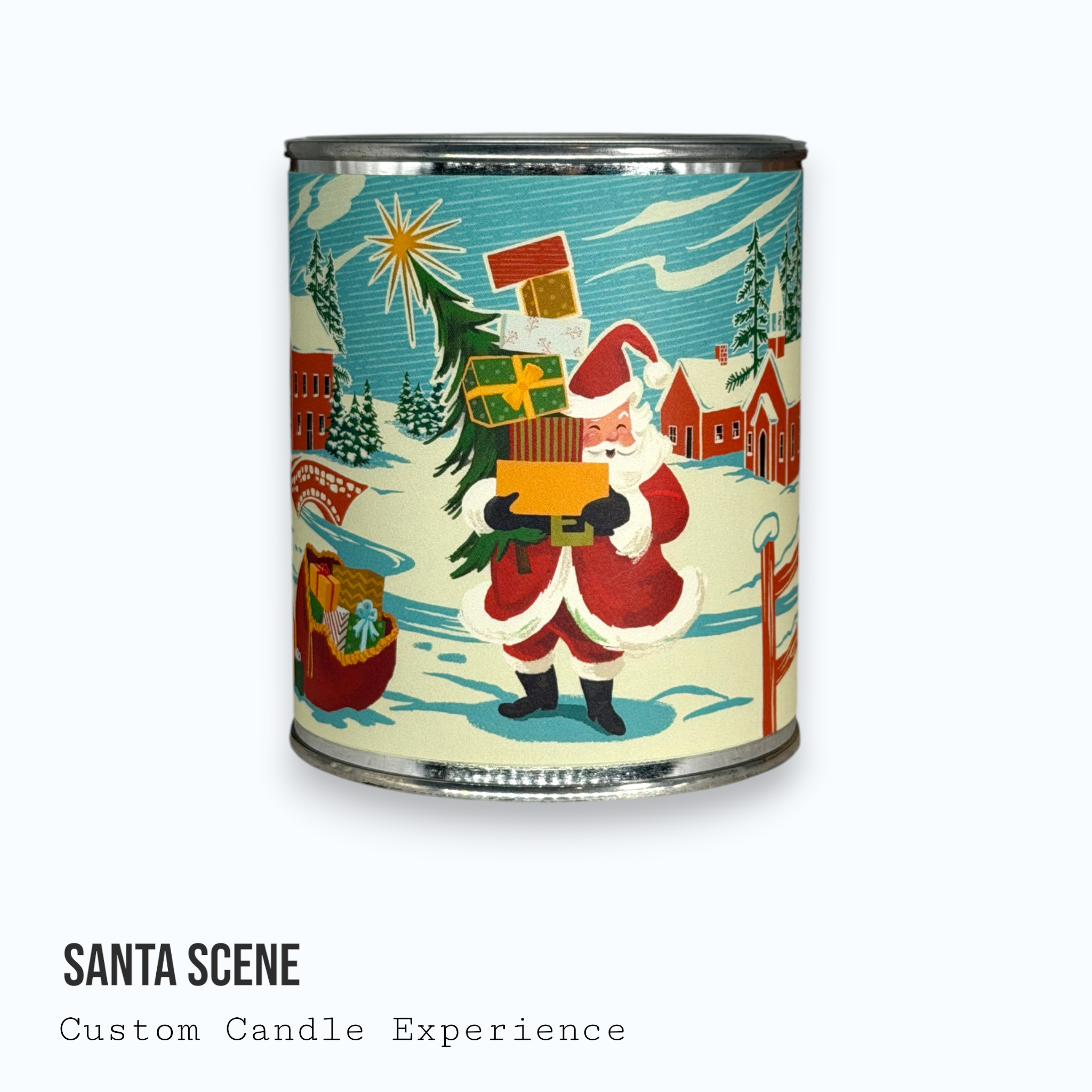 Santa Scene Custom Candle