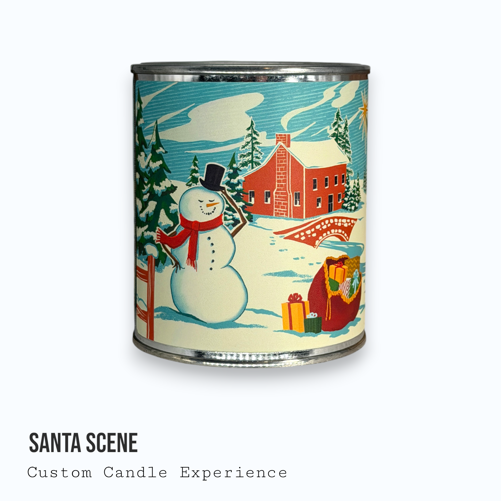 Santa Scene Custom Candle
