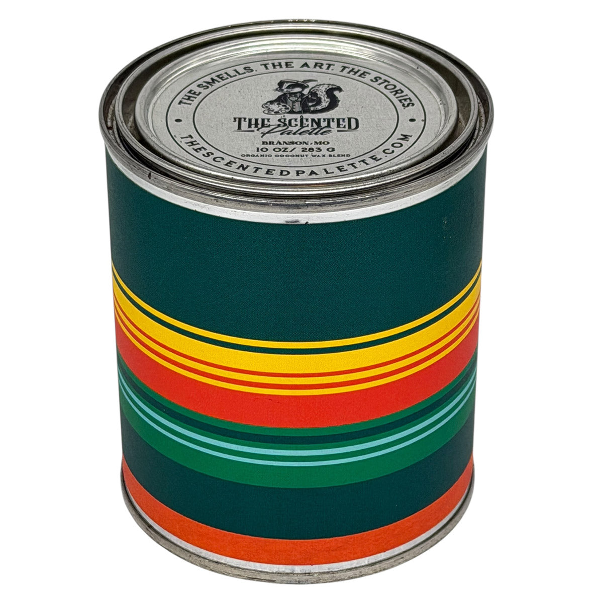 Green Stripes Custom Candle