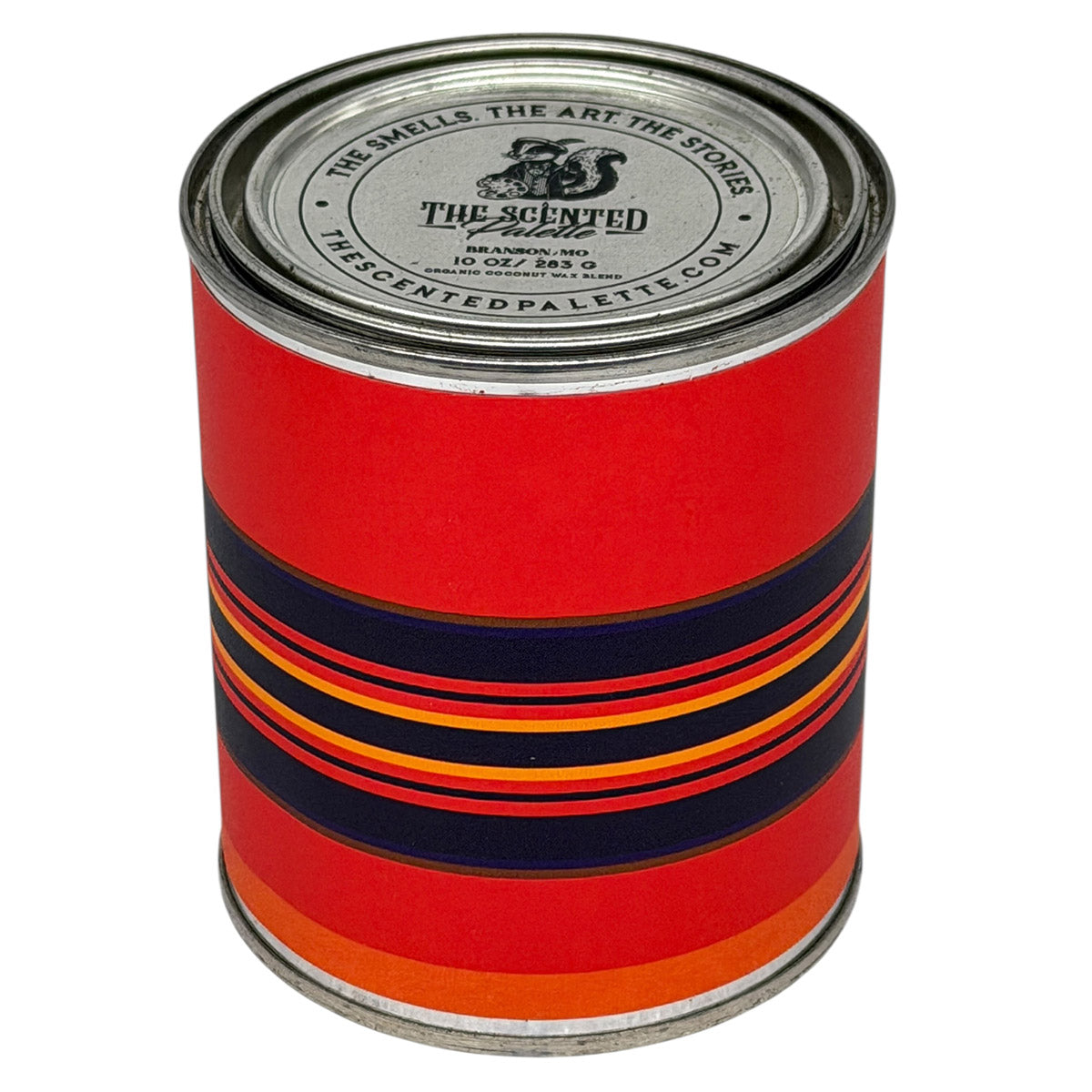Red Stripes Custom Candle